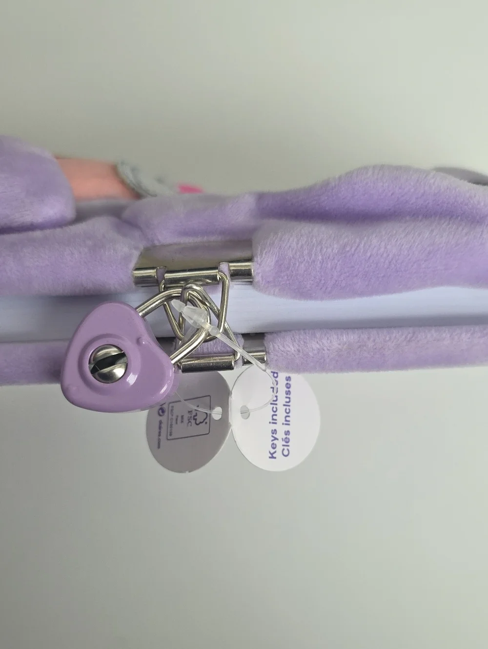 Diary With Lock - Purple Plush Mouse Panda with Strawberry Boba